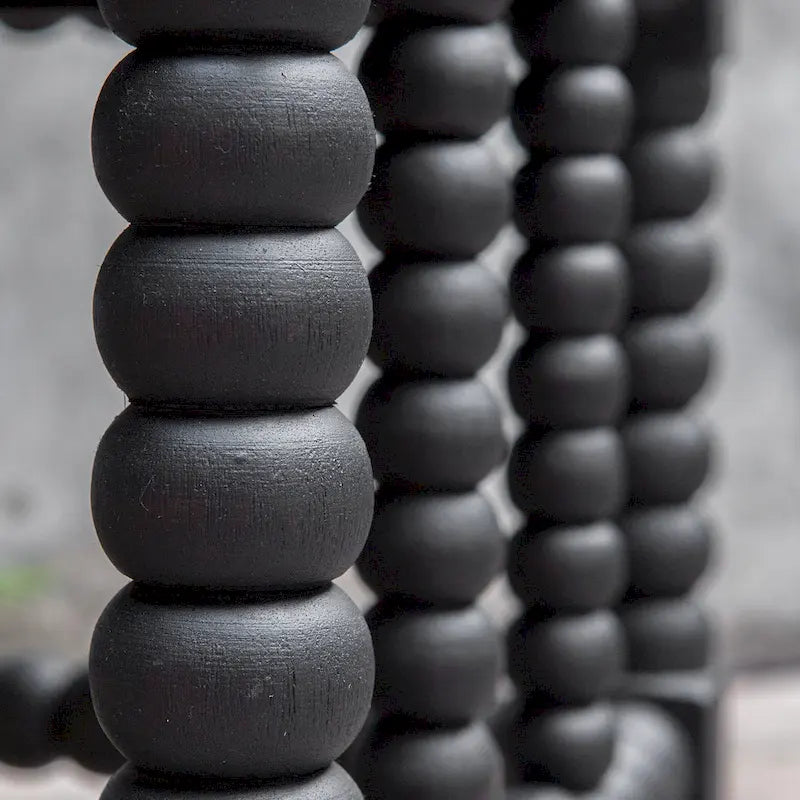 Faux Cow Hide Bench - Charcoal Grey & White - Matte Black Base