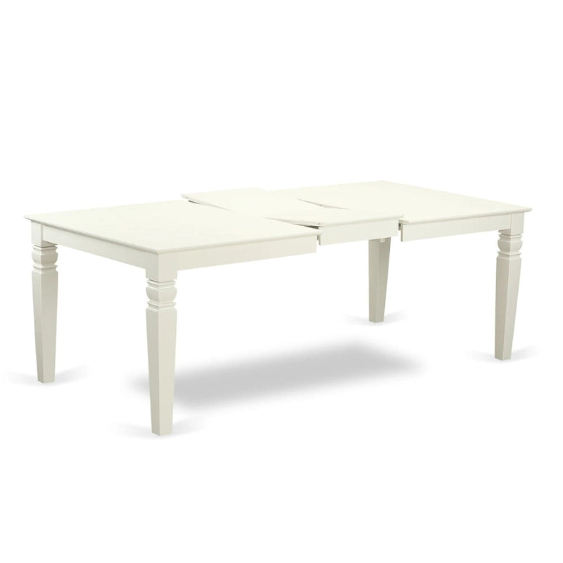 Linen White Rectangle Dining Table Set with Wood Chairs (5/7/9 Piece)