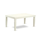 Linen White Rectangle Dining Table Set with Wood Chairs (5/7/9 Piece)