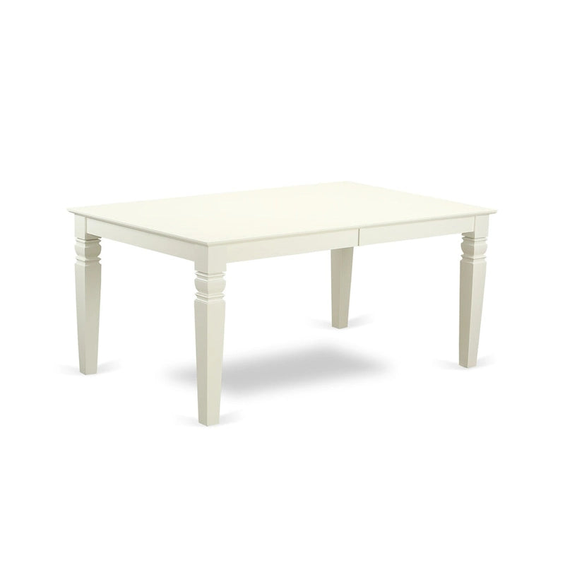 Linen White Rectangle Dining Table Set with Wood Chairs (5/7/9 Piece)