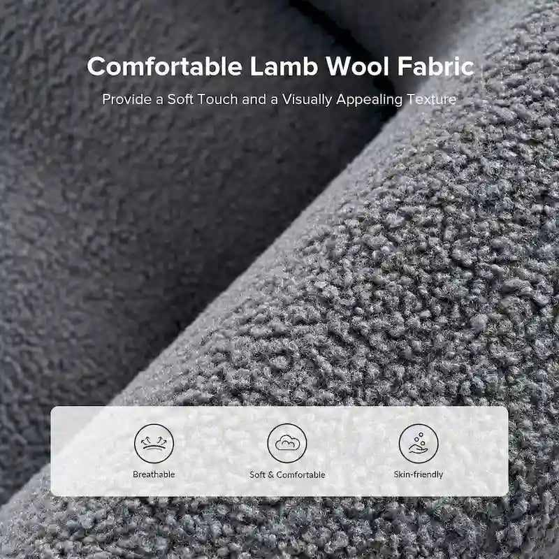 35-Inch Wide Tweed Upholstered "Teddy-Style" Accent Chair (Solid Wood Legs)