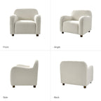 35-Inch Wide Tweed Upholstered "Teddy-Style" Accent Chair (Solid Wood Legs)