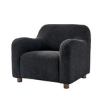 35-Inch Wide Tweed Upholstered "Teddy-Style" Accent Chair (Solid Wood Legs)