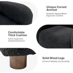 35-Inch Wide Tweed Upholstered "Teddy-Style" Accent Chair (Solid Wood Legs)