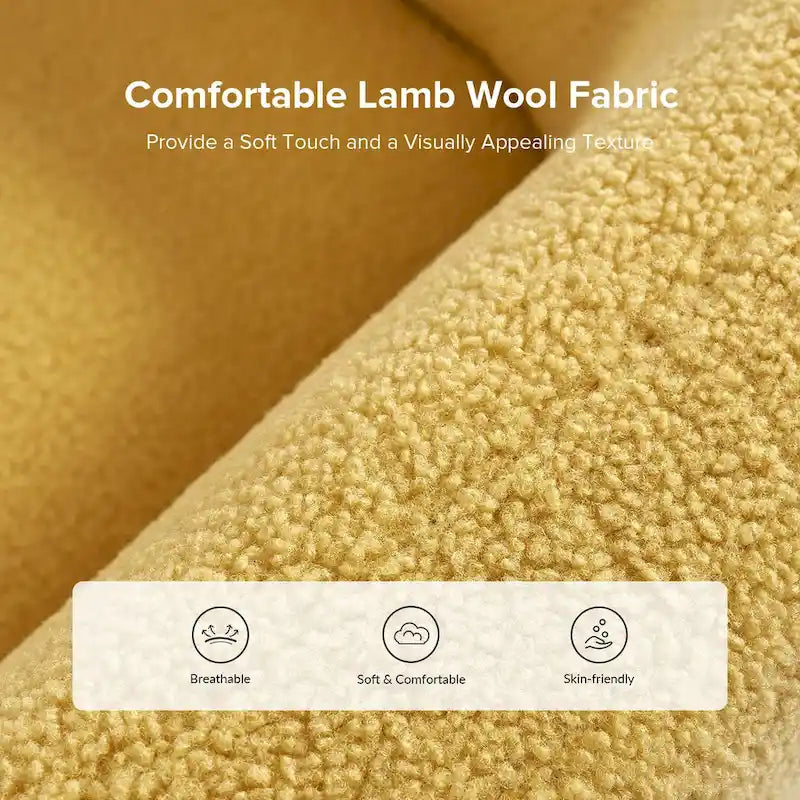 35-Inch Wide Tweed Upholstered "Teddy-Style" Accent Chair (Solid Wood Legs)