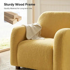 35-Inch Wide Tweed Upholstered "Teddy-Style" Accent Chair (Solid Wood Legs)