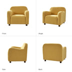 35-Inch Wide Tweed Upholstered "Teddy-Style" Accent Chair (Solid Wood Legs)