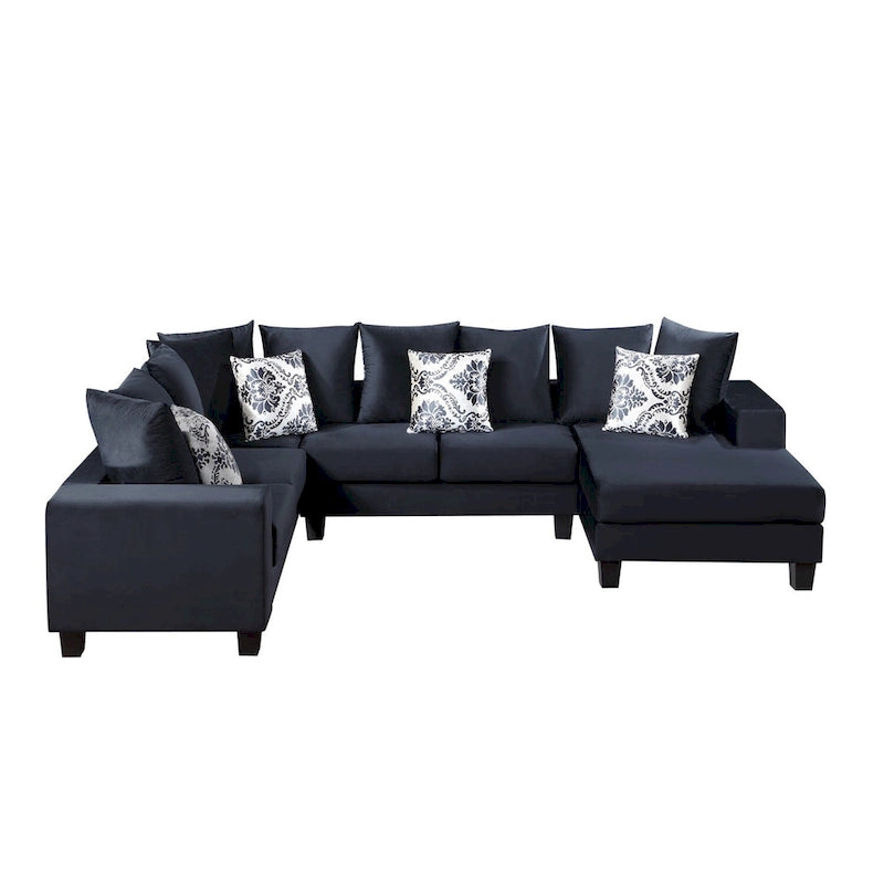 Modern U Shape Sectional Sofa with Lots of Pillows Included