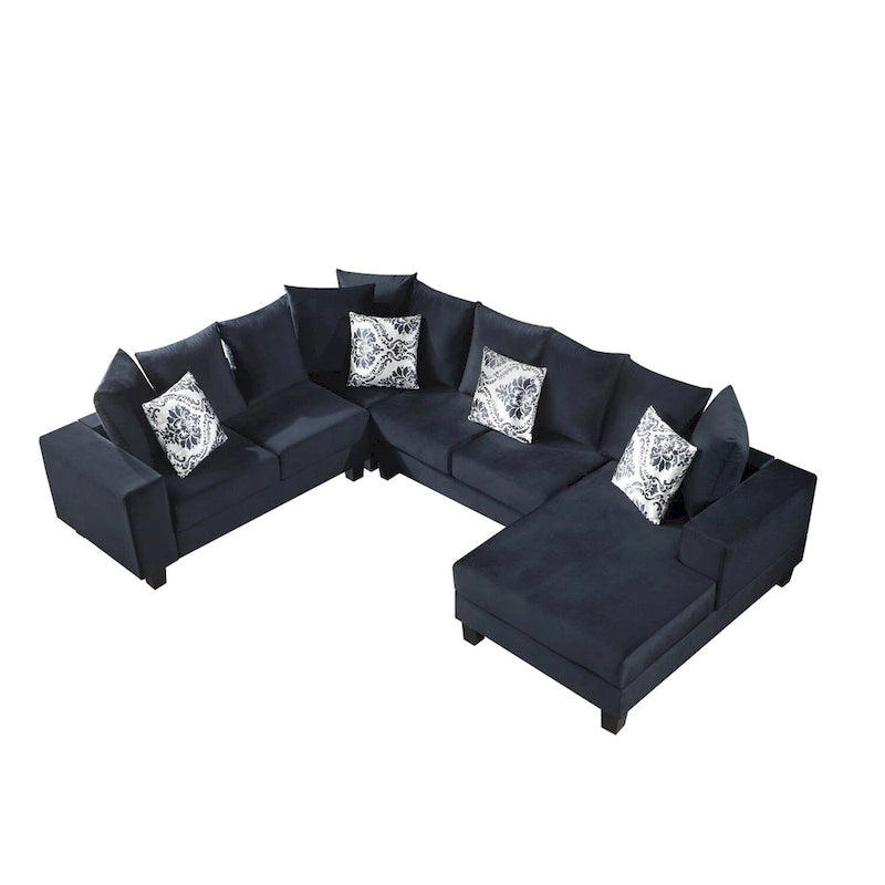 Modern U Shape Sectional Sofa with Lots of Pillows Included