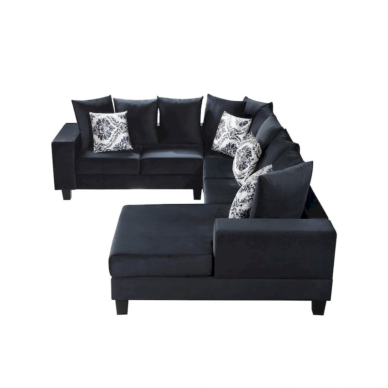 Modern U Shape Sectional Sofa with Lots of Pillows Included