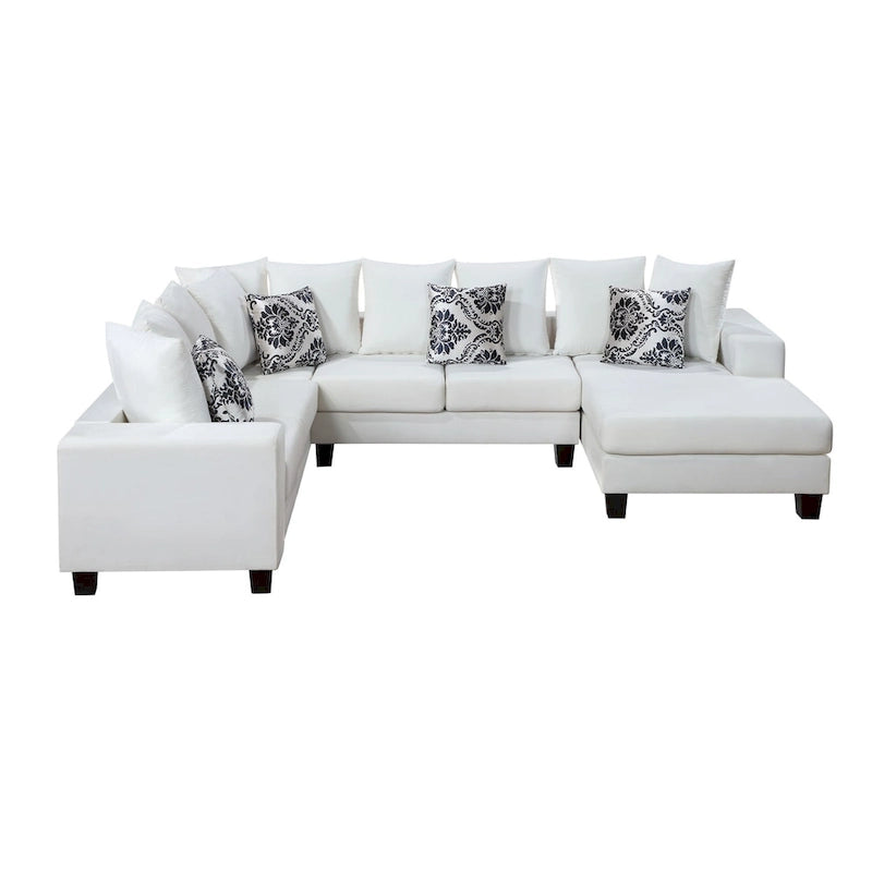Modern U Shape Sectional Sofa with Lots of Pillows Included