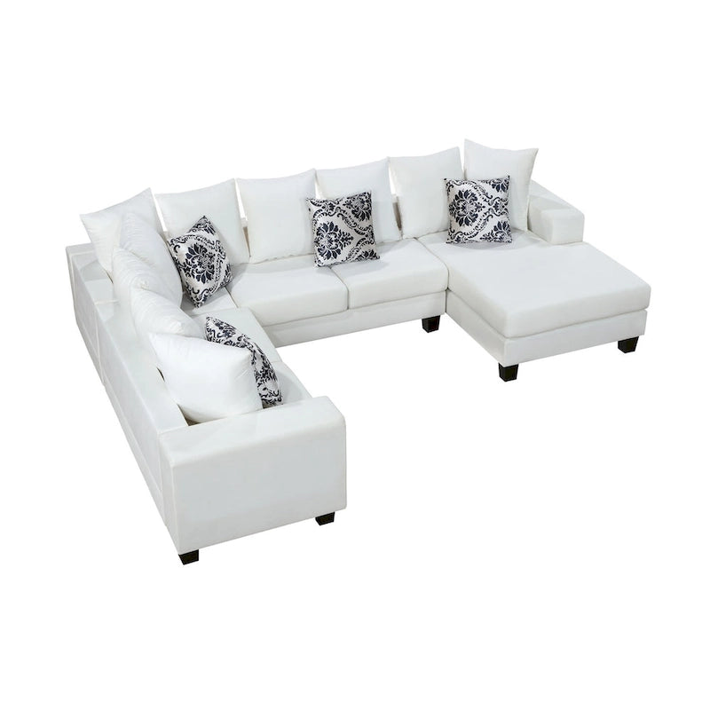 Modern U Shape Sectional Sofa with Lots of Pillows Included