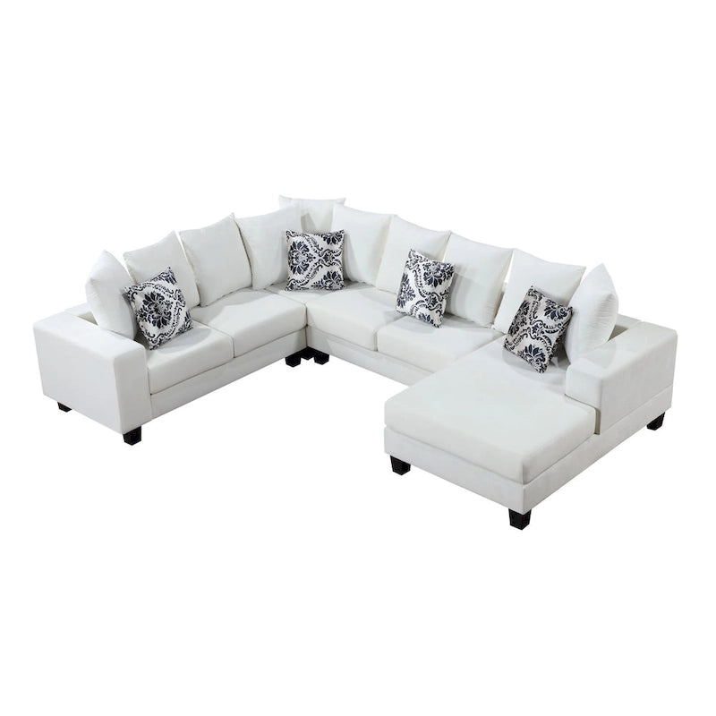 Modern U Shape Sectional Sofa with Lots of Pillows Included