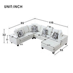 Modern U Shape Sectional Sofa with Lots of Pillows Included