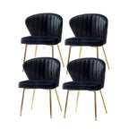 Velvet Upholstered Dining Chairs Set of 4 - Navy/Black/Ivory/Sage/Pink/Green/Yellow/Purple