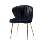 Velvet Upholstered Dining Chairs Set of 4 - Navy/Black/Ivory/Sage/Pink/Green/Yellow/Purple