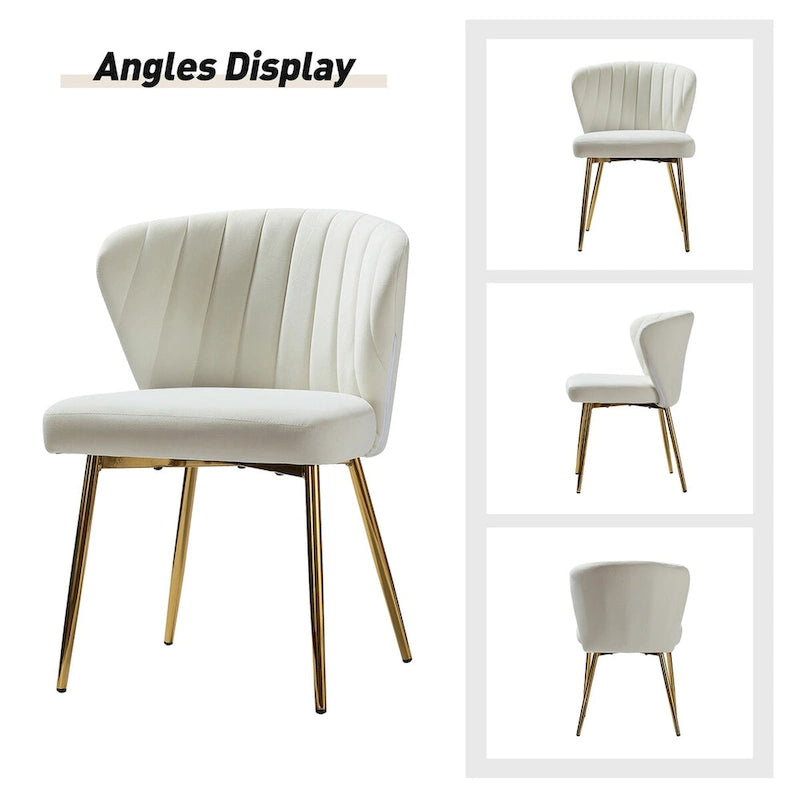 Velvet Upholstered Dining Chairs Set of 4 - Navy/Black/Ivory/Sage/Pink/Green/Yellow/Purple