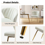 Velvet Upholstered Dining Chairs Set of 4 - Navy/Black/Ivory/Sage/Pink/Green/Yellow/Purple