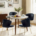 Velvet Upholstered Dining Chairs Set of 4 - Navy/Black/Ivory/Sage/Pink/Green/Yellow/Purple