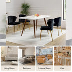 Velvet Upholstered Dining Chairs Set of 4 - Navy/Black/Ivory/Sage/Pink/Green/Yellow/Purple