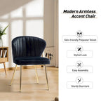 Velvet Upholstered Dining Chairs Set of 4 - Navy/Black/Ivory/Sage/Pink/Green/Yellow/Purple