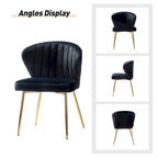 Velvet Upholstered Dining Chairs Set of 4 - Navy/Black/Ivory/Sage/Pink/Green/Yellow/Purple