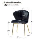 Velvet Upholstered Dining Chairs Set of 4 - Navy/Black/Ivory/Sage/Pink/Green/Yellow/Purple