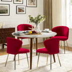 Velvet Upholstered Dining Chairs Set of 4 - Navy/Black/Ivory/Sage/Pink/Green/Yellow/Purple