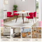 Velvet Upholstered Dining Chairs Set of 4 - Navy/Black/Ivory/Sage/Pink/Green/Yellow/Purple