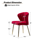 Velvet Upholstered Dining Chairs Set of 4 - Navy/Black/Ivory/Sage/Pink/Green/Yellow/Purple