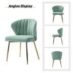 Velvet Upholstered Dining Chairs Set of 4 - Navy/Black/Ivory/Sage/Pink/Green/Yellow/Purple