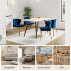 Velvet Upholstered Dining Chairs Set of 4 - Navy/Black/Ivory/Sage/Pink/Green/Yellow/Purple