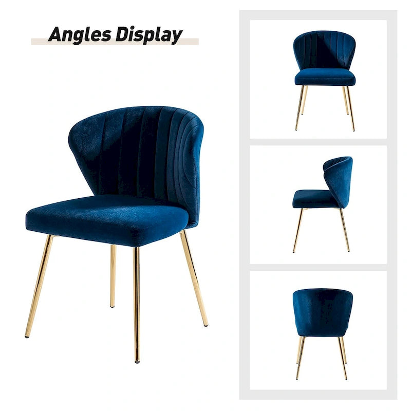 Velvet Upholstered Dining Chairs Set of 4 - Navy/Black/Ivory/Sage/Pink/Green/Yellow/Purple