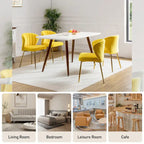 Velvet Upholstered Dining Chairs Set of 4 - Navy/Black/Ivory/Sage/Pink/Green/Yellow/Purple