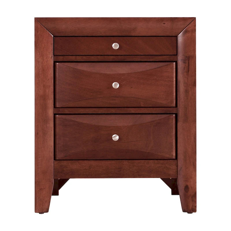 Modern 23-in Metal Knob 3-Drawer Wood Nightstand