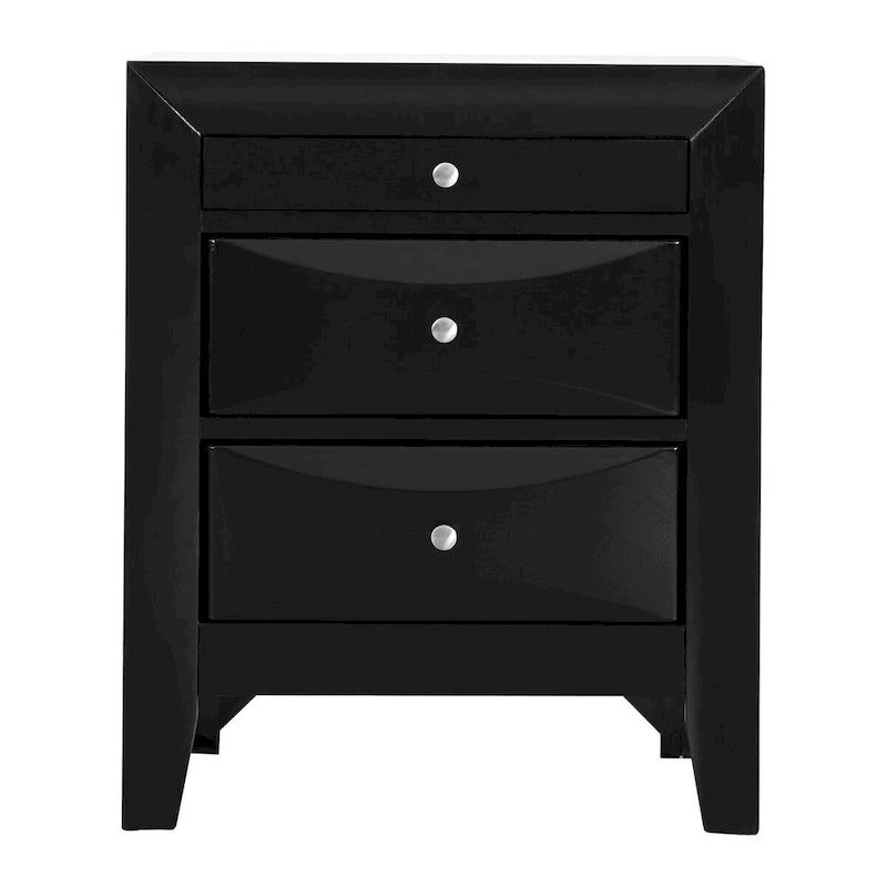 Modern 23-in Metal Knob 3-Drawer Wood Nightstand