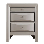 Modern 23-in Metal Knob 3-Drawer Wood Nightstand