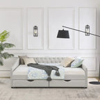 Queen Size Daybed with Drawers Upholstered Tufted Sofa Bed