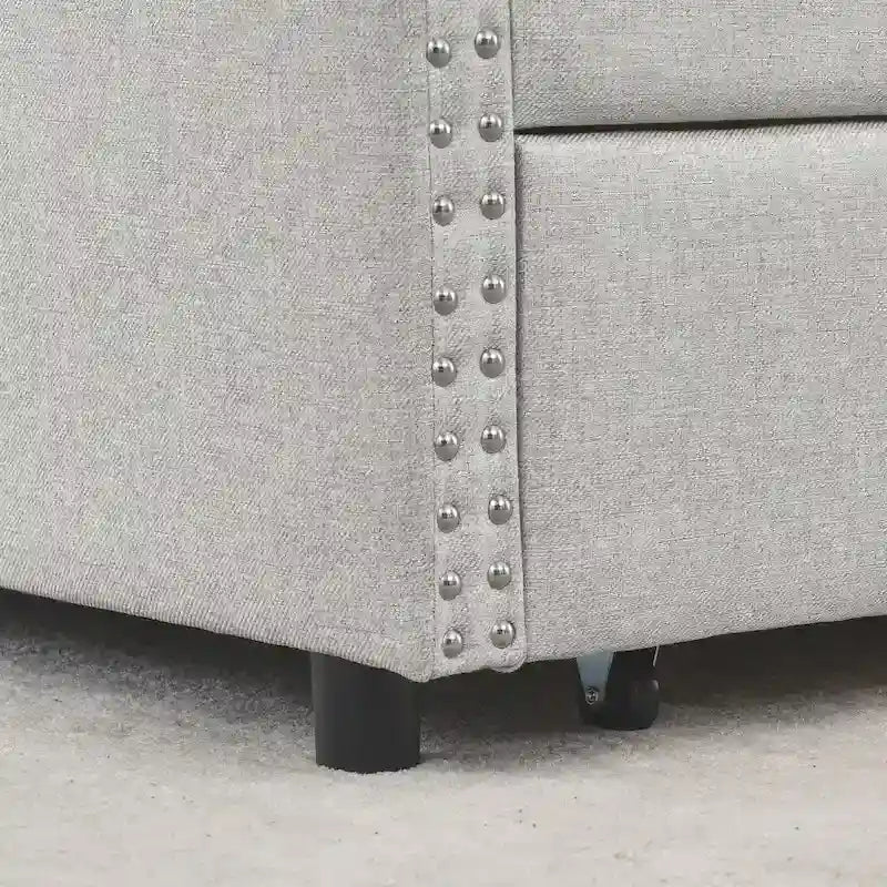 Queen Size Daybed with Drawers Upholstered Tufted Sofa Bed