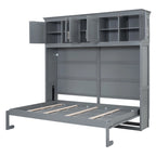 Queen Size Murphy Bed Wall Bed with Top Cabinets