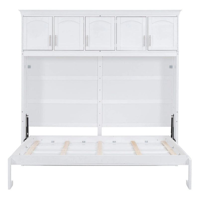 Queen Size Murphy Bed Wall Bed with Top Cabinets