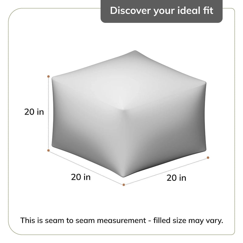 20-inch Multicolor Square Pouf Ottoman - Handmade Footrest for Living Room, Nursery