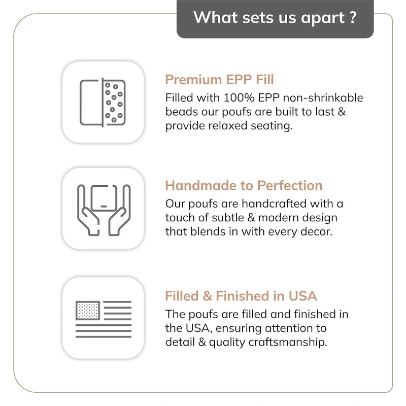 20-inch Multicolor Square Pouf Ottoman - Handmade Footrest for Living Room, Nursery