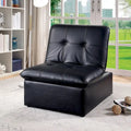 Modern-Style Tufted Faux Leather Adjustable Lounge Chair