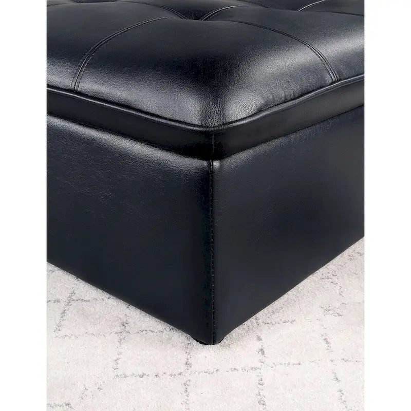 Modern-Style Tufted Faux Leather Adjustable Lounge Chair