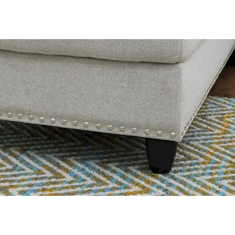 98 Wide Left Hand Facing Sofa & Chaise with Ottoman