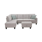 98 Wide Left Hand Facing Sofa & Chaise with Ottoman