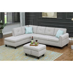 98 Wide Left Hand Facing Sofa & Chaise with Ottoman