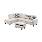 98 Wide Left Hand Facing Sofa & Chaise with Ottoman