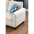 98 Wide Left Hand Facing Sofa & Chaise with Ottoman